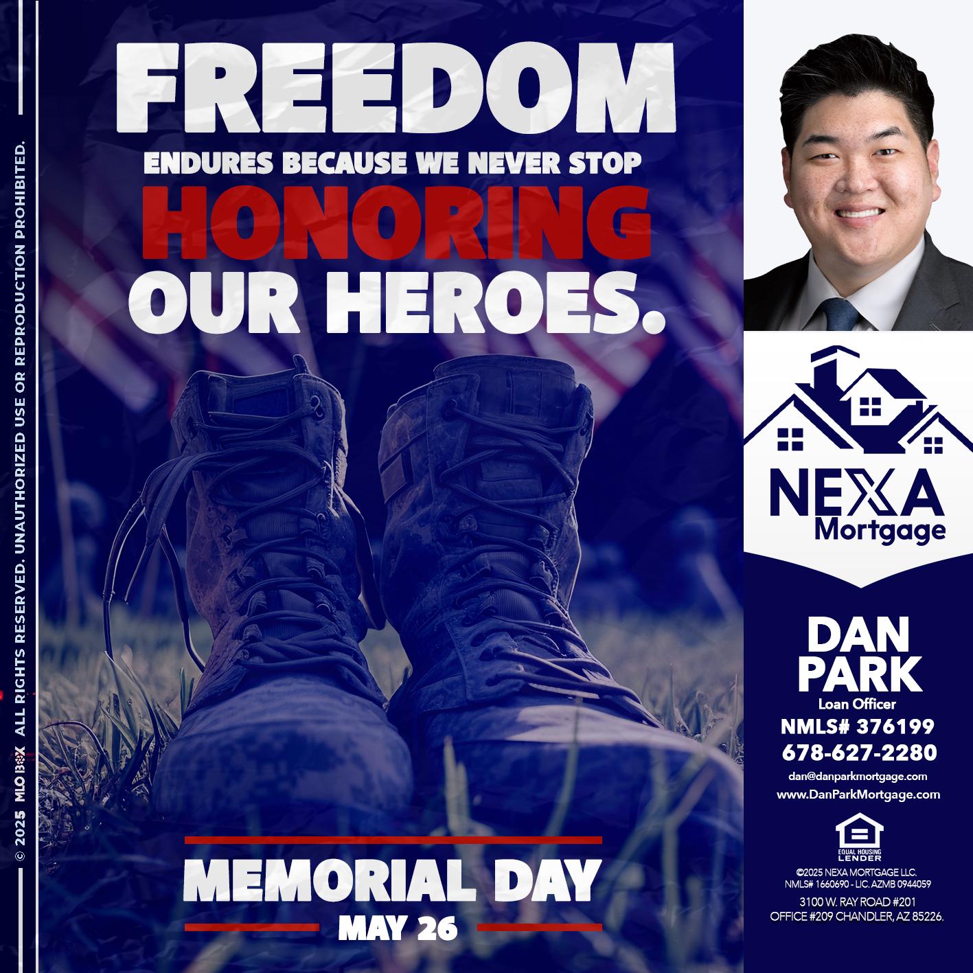 Memorial Day - Dan Park -Mortgage Loan Originator