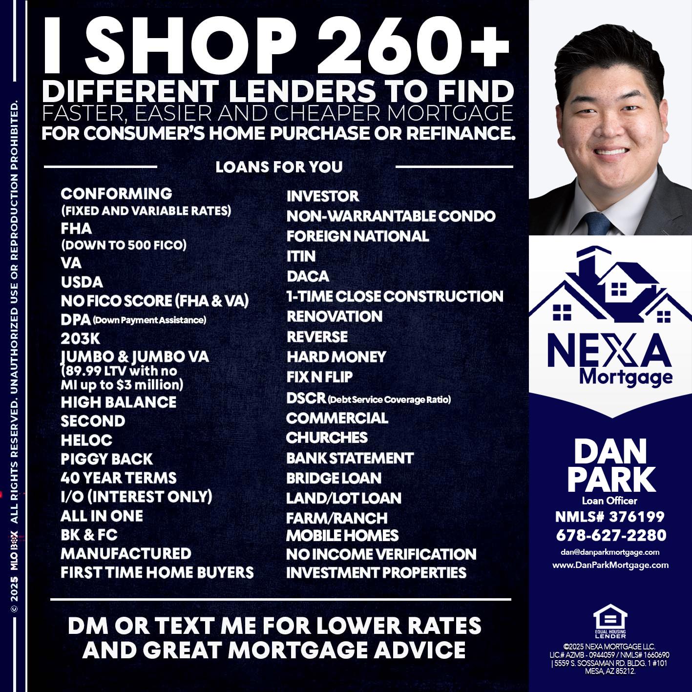 I SHOP +260 - Dan Park -Mortgage Loan Originator