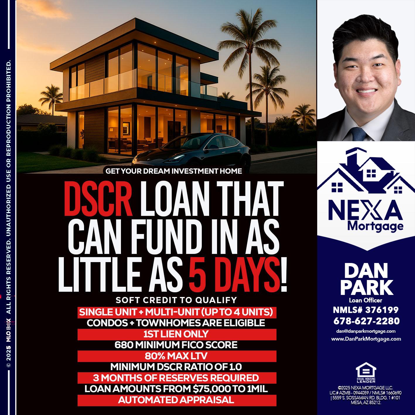 DSCR LOAN - Dan Park -Mortgage Loan Originator