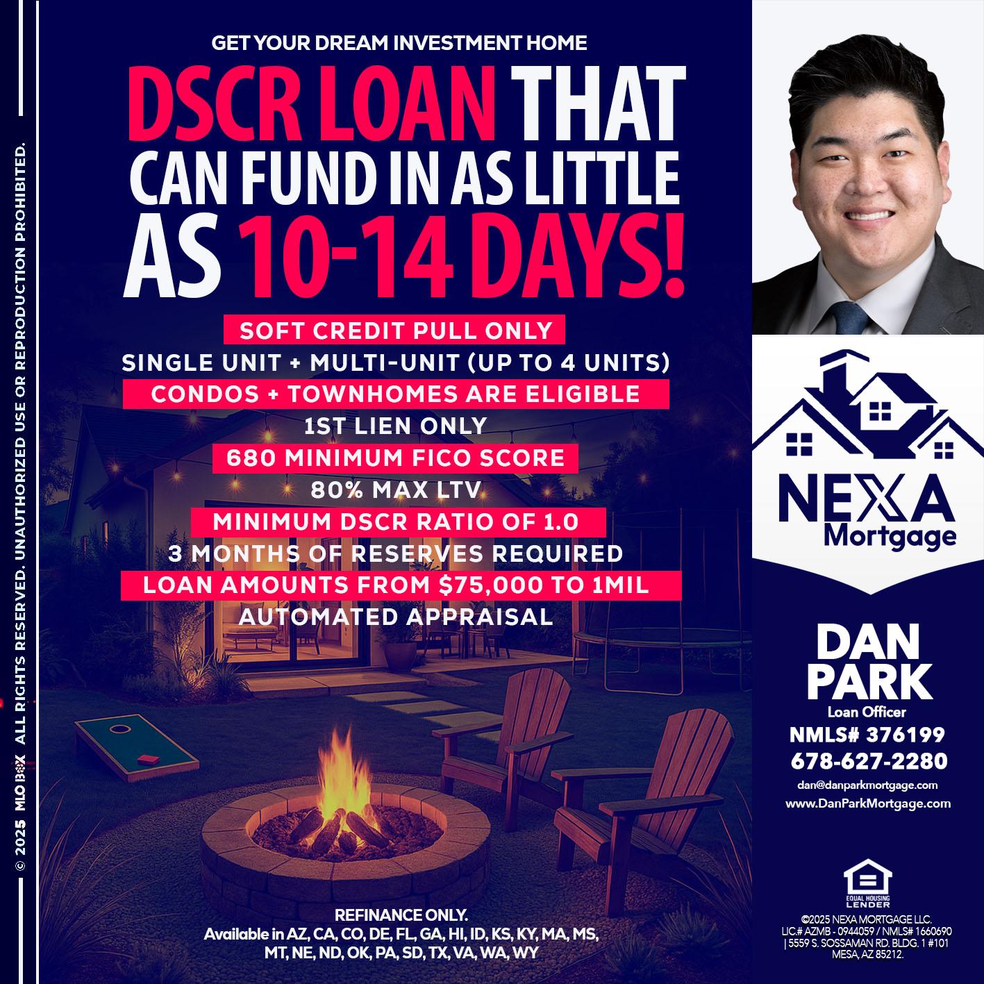 DSCR LOAN - Dan Park -Mortgage Loan Originator