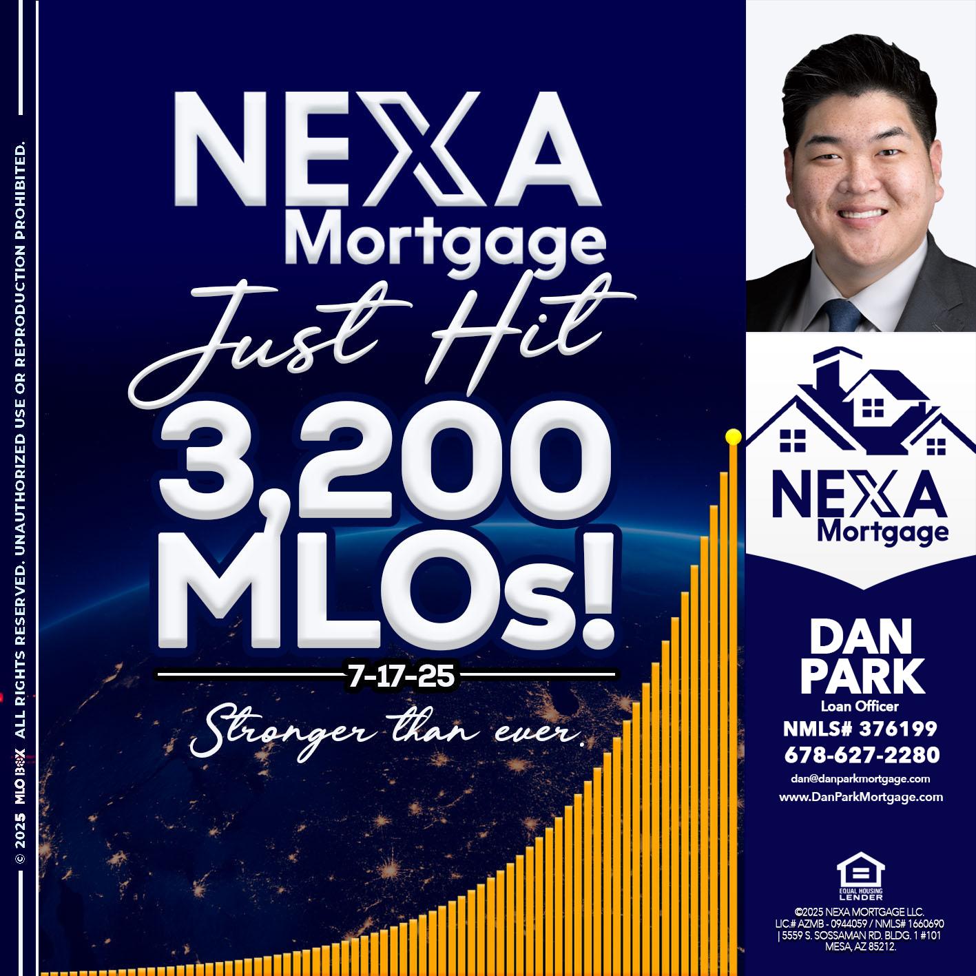 JUST HIT 3,200 MLOs - Dan Park -Mortgage Loan Originator