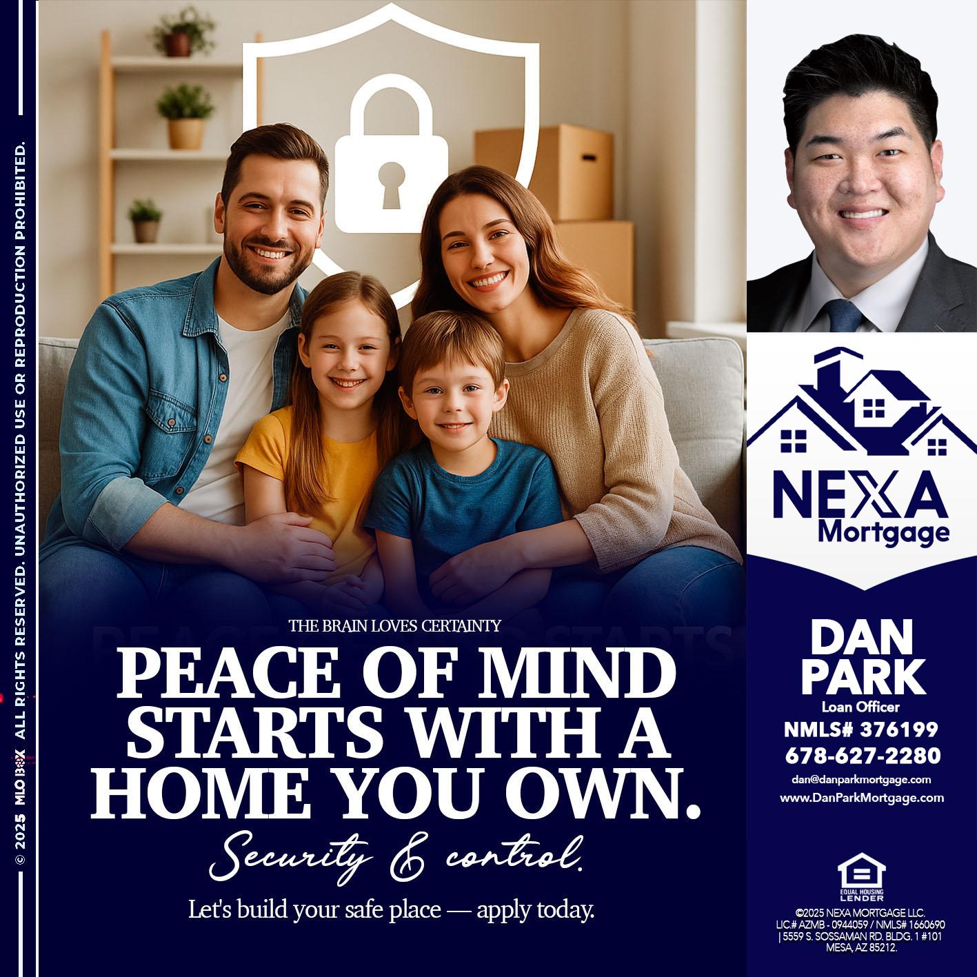 peace of mind - Dan Park -Mortgage Loan Originator