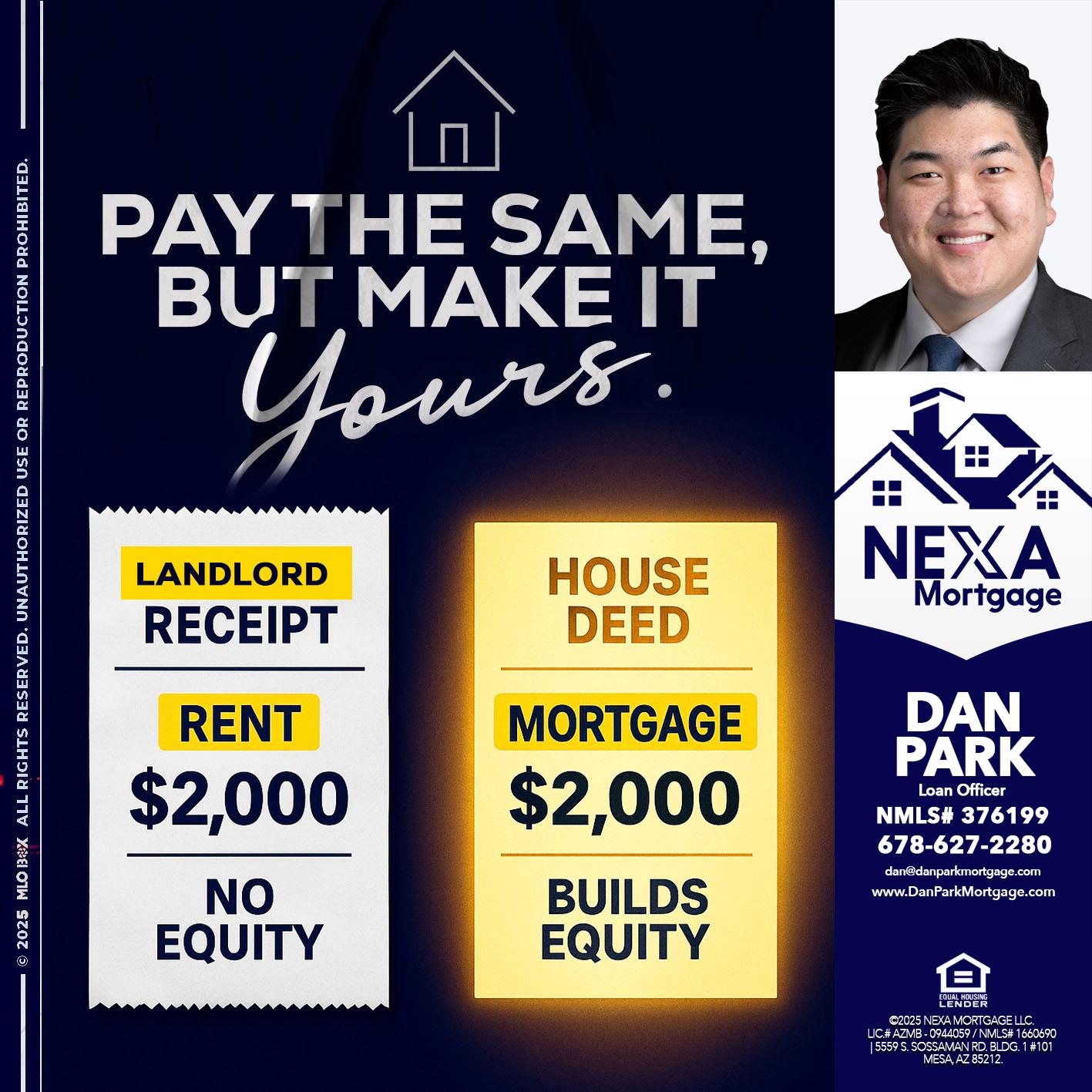 pay the same - Dan Park -Mortgage Loan Originator