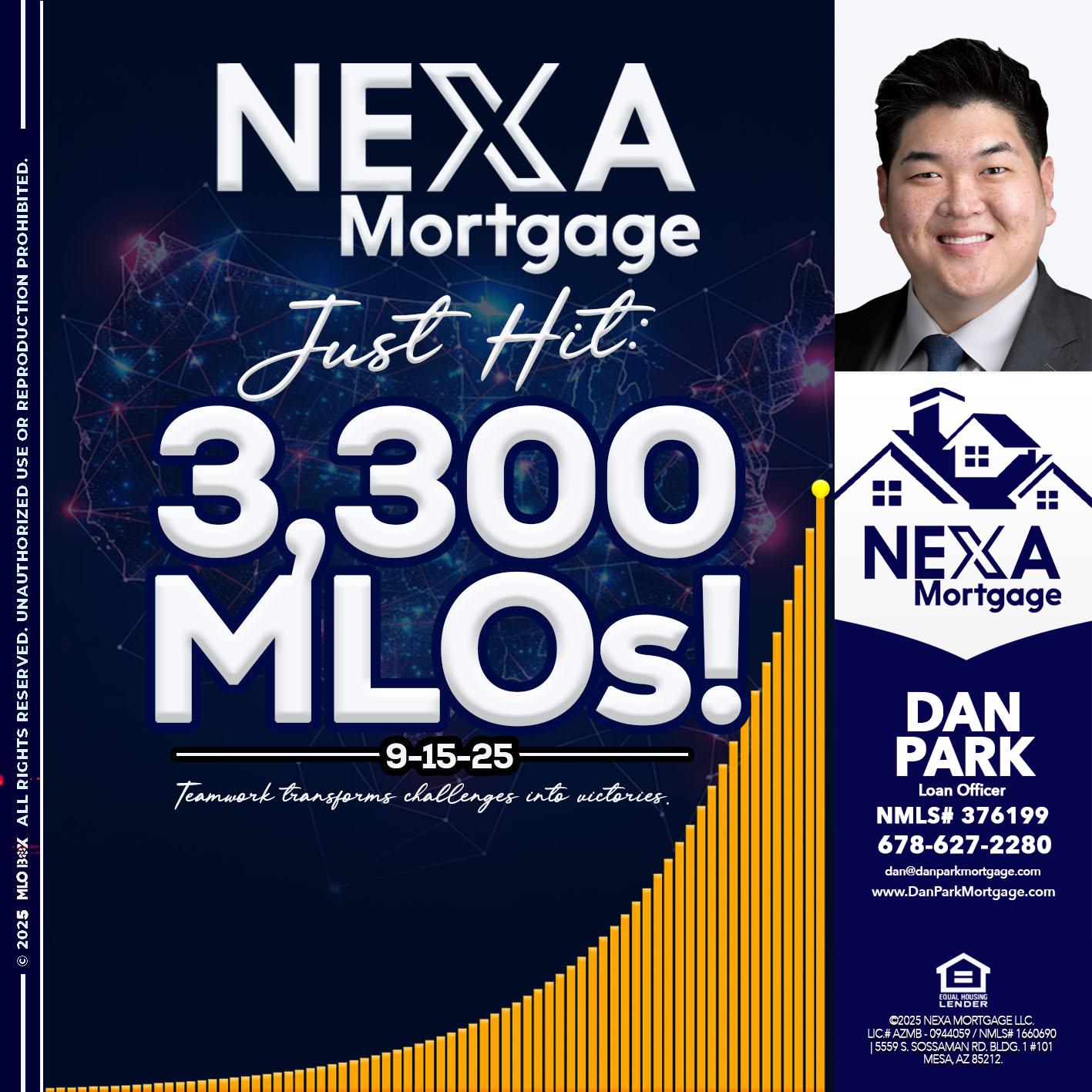 NEXA JUST HIT 3300 MLOS - Dan Park -Mortgage Loan Originator
