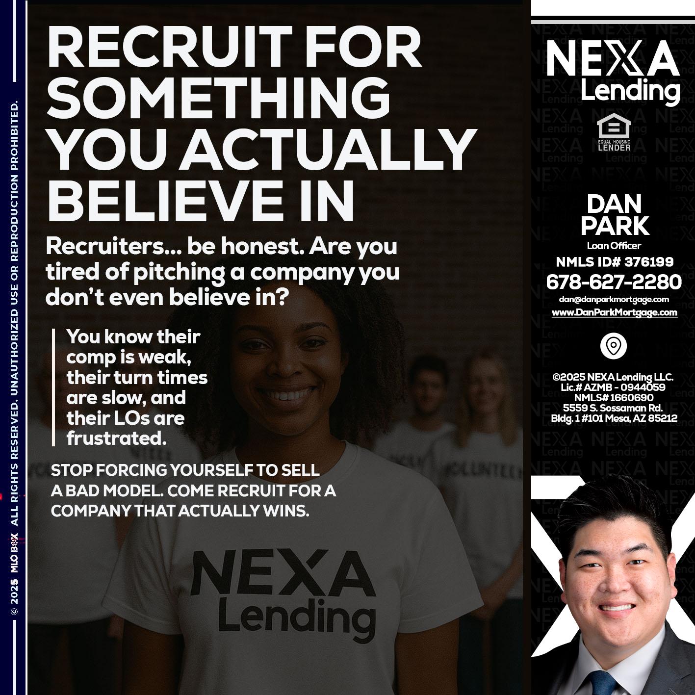RECRUITING - Dan Park -Mortgage Loan Originator