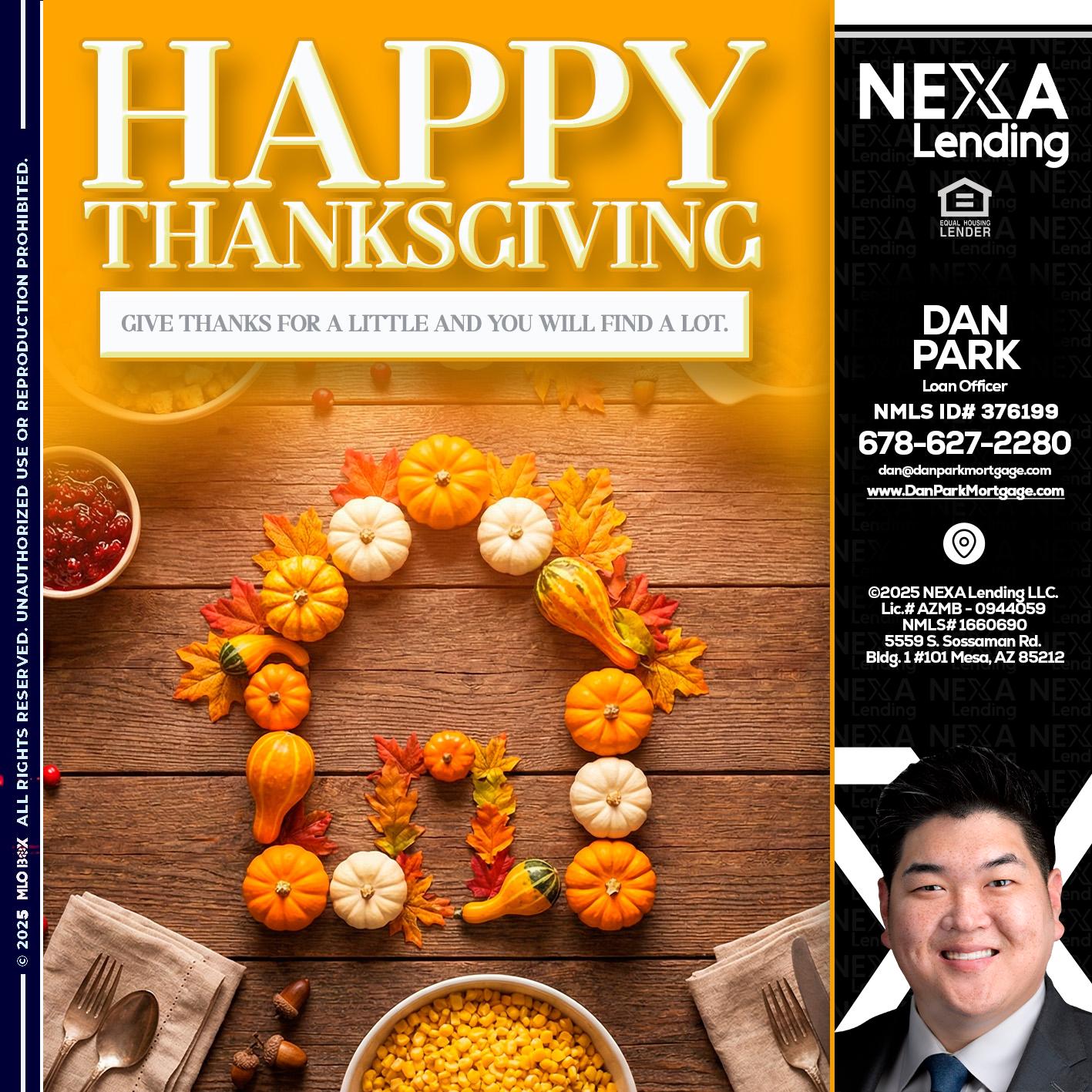 HAPPY THANKSGIVING - Dan Park -Mortgage Loan Originator
