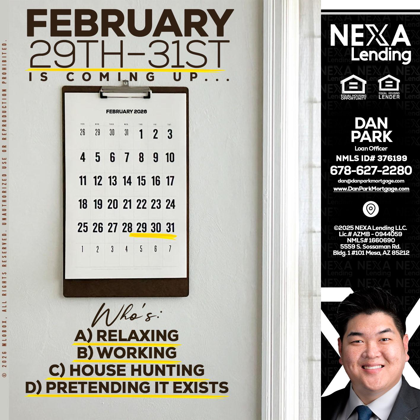 FEBRUARY 29-31 - Dan Park -Mortgage Loan Originator