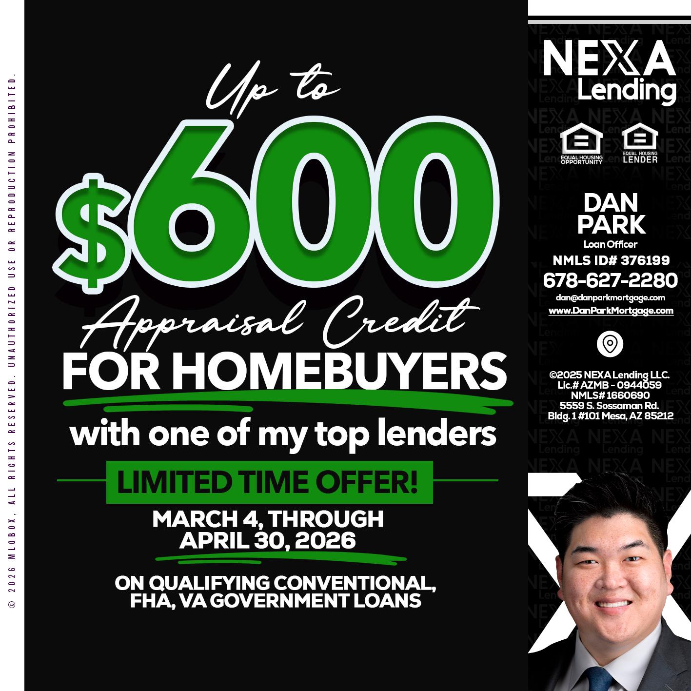 up to $600 - Dan Park -Mortgage Loan Originator