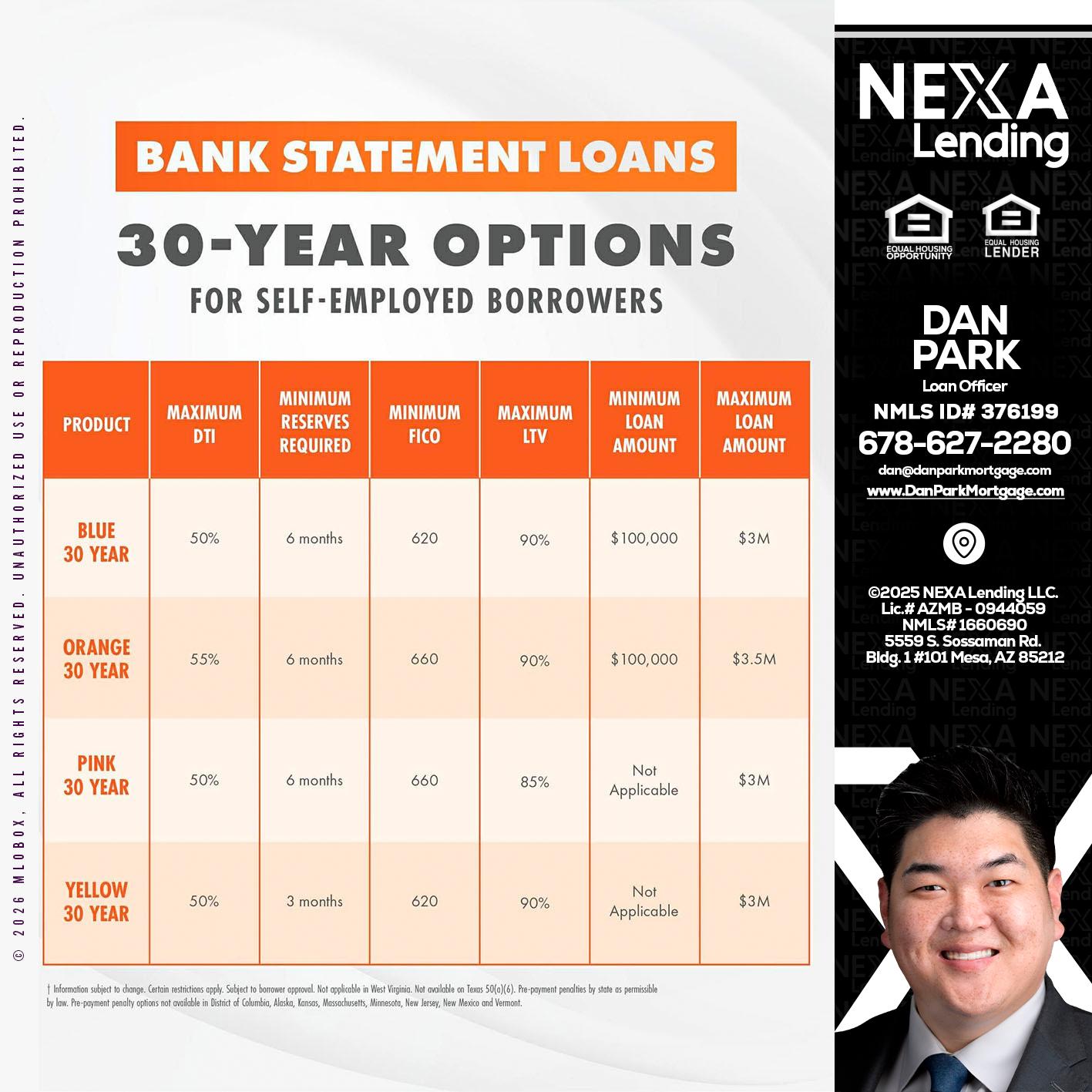 30 YEARS OPTIONS - Dan Park -Mortgage Loan Originator