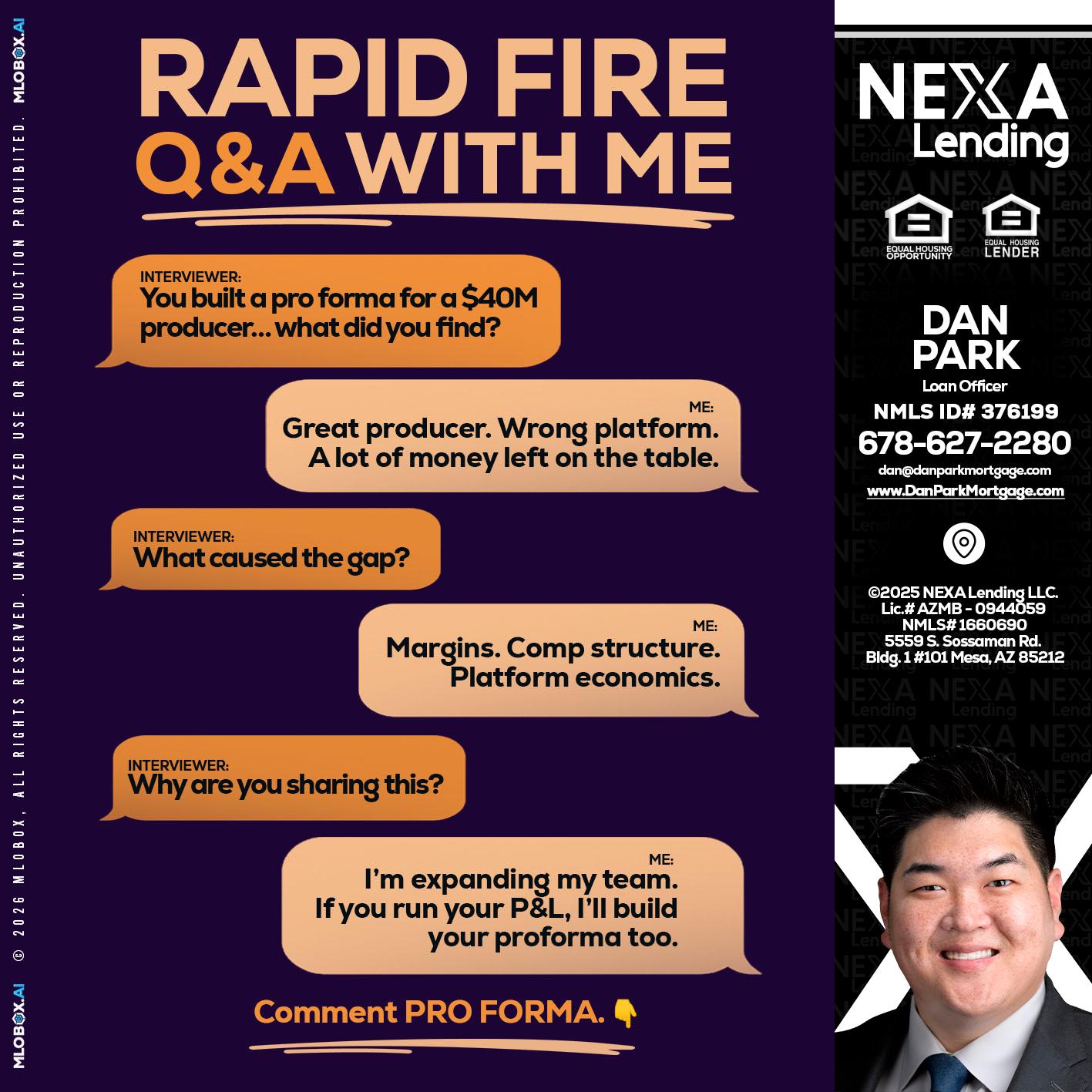 RAPID FIRE - Dan Park -Mortgage Loan Originator