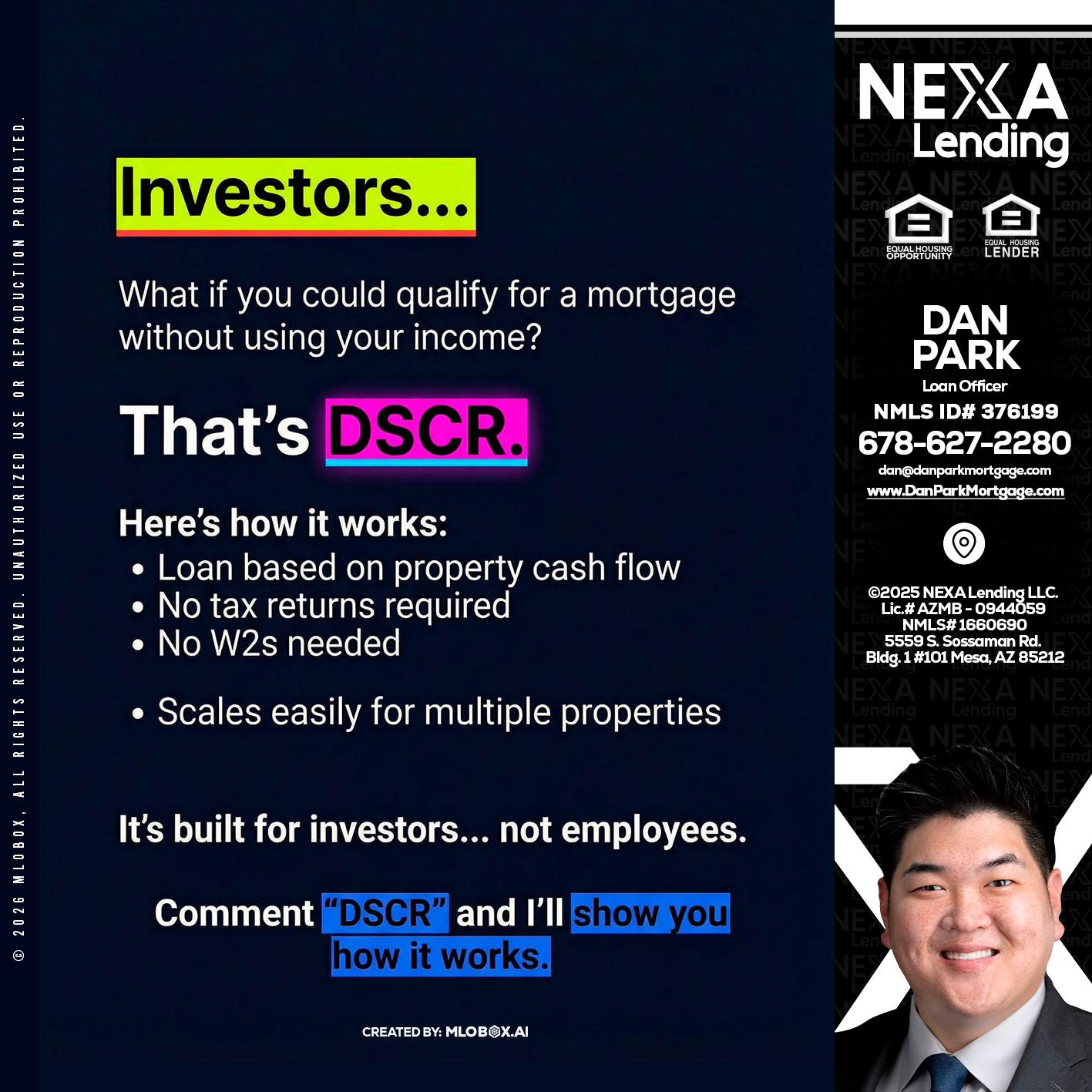 INVESTORS - Dan Park -Mortgage Loan Originator