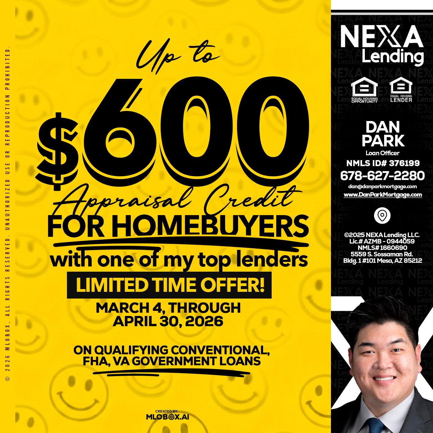 UP TO 600 - Dan Park -Mortgage Loan Originator
