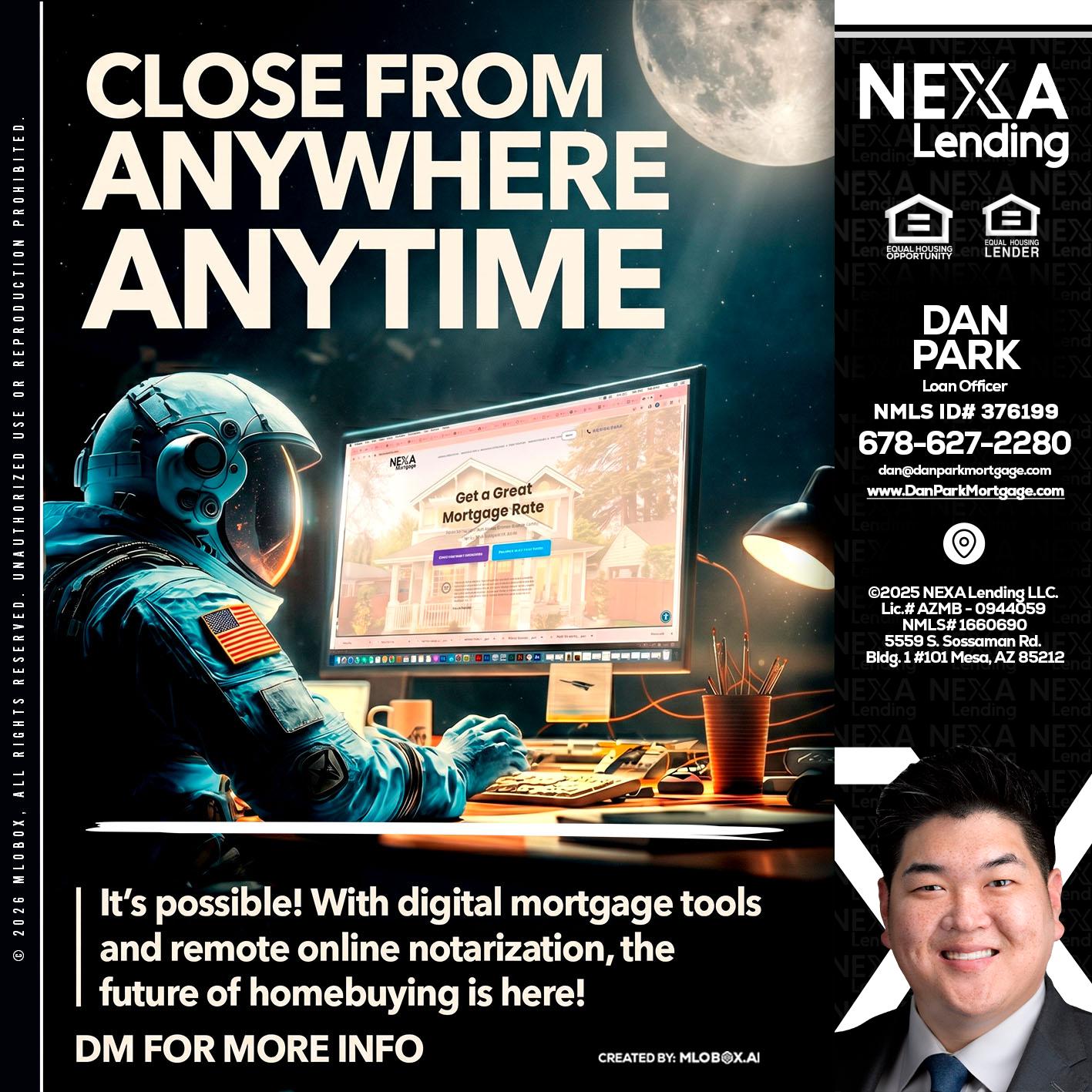 CLOSE FROM - Dan Park -Mortgage Loan Originator