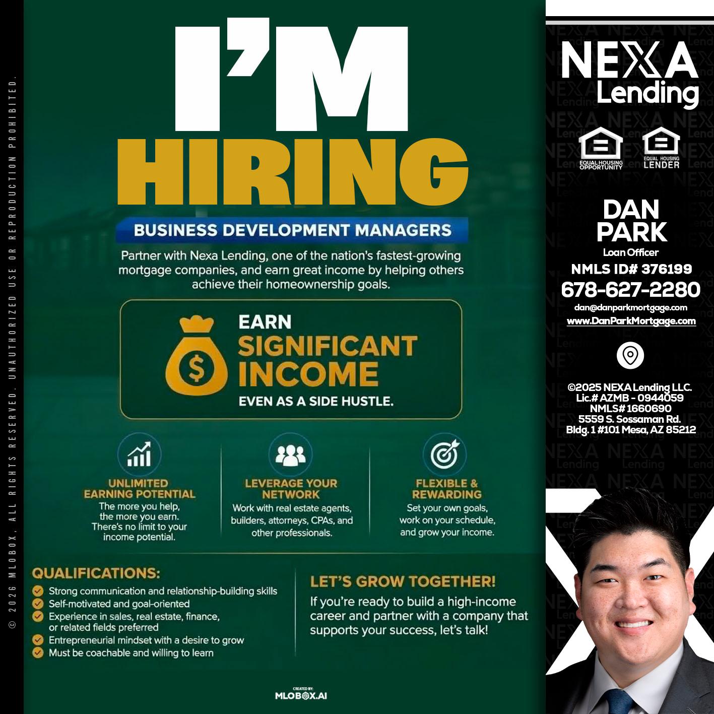 IM HIRING - Dan Park -Mortgage Loan Originator