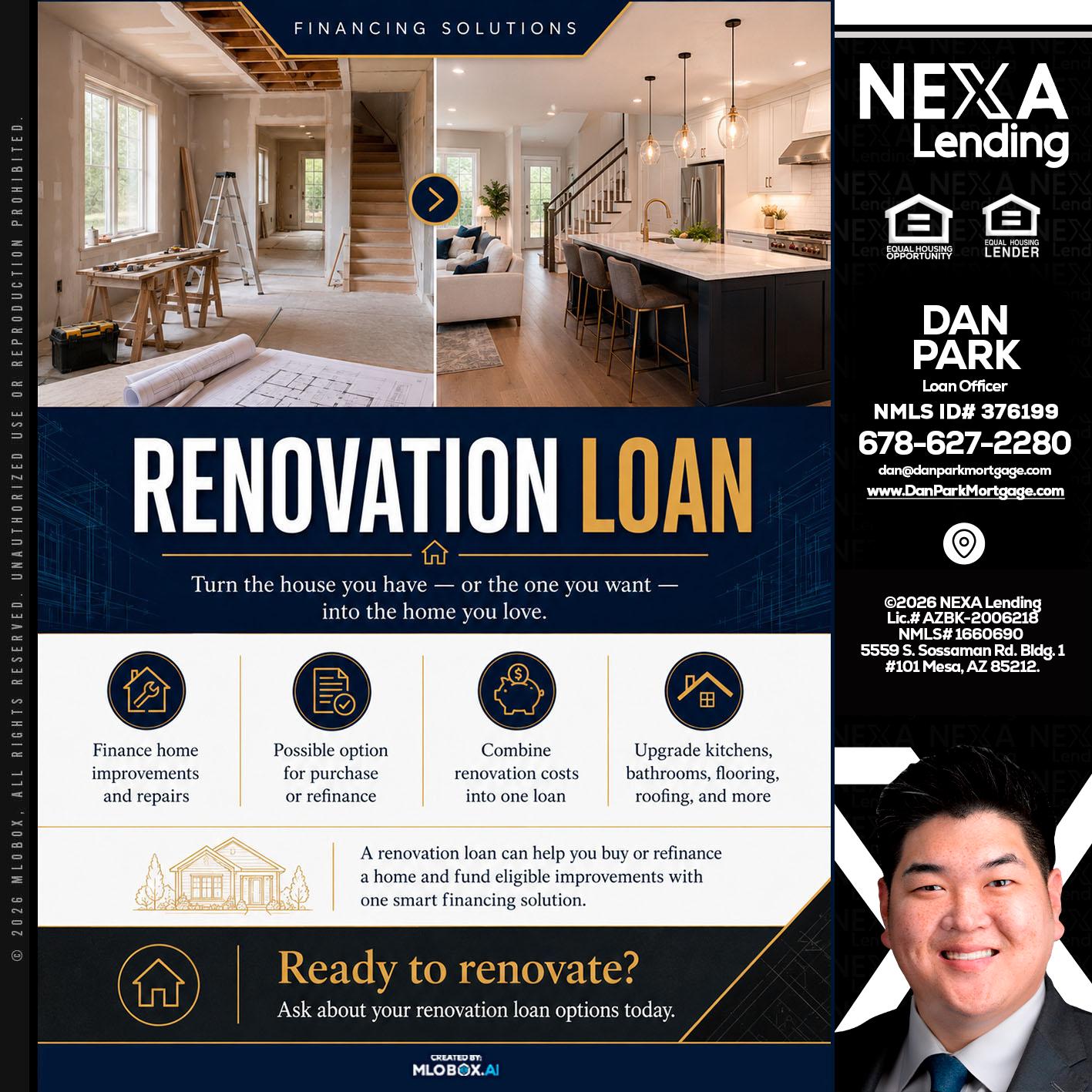 RENOVATION LOAN - Dan Park -Mortgage Loan Originator